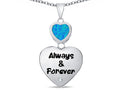 Star K  Always And Forever  Simulated Blue Opal 8mm Heart Pendant Necklace