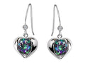 Star K Round 6mm Mystic Rainbow Quartz Heart Hook Earrings