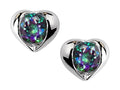 Star K Round 6mm Rainbow Mystic Quartz Heart Earrings