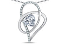 Star K Heart Full Of Love  White Topaz 7mm Heart Pendant Necklace