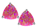 Star K Trillion 7mm Simulated Dark Pink Opal Earrings Studs
