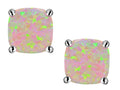 Star K Cushion-Cut 7mm Simulated Pink Opal Earrings Studs