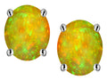 Star K Oval 8x6mm Simulated Lemon Opal Earrings Studs