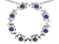 Star K Large MOM Circle Mother's Pendant Necklace with Round Rainbow Mystic Quartz