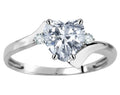 Original Star K Heart Shape 6mm Genuine White Topaz bypass Ring