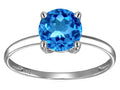 Original Star K 7mm Round Blue Topaz Solitaire Engagement Ring