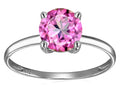 Original Star K 7mm Round Created Pink Sapphire Solitaire Engagement Ring