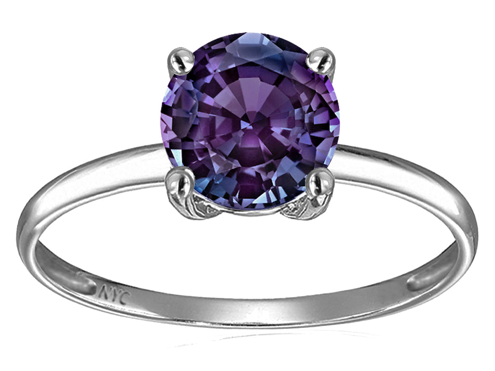 Original Star K Simulated Alexandrite Round 7mm Solitaire Engagement Ring
