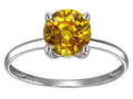 Original Star K Genuine Citrine Round 7mm Solitaire Engagement Ring