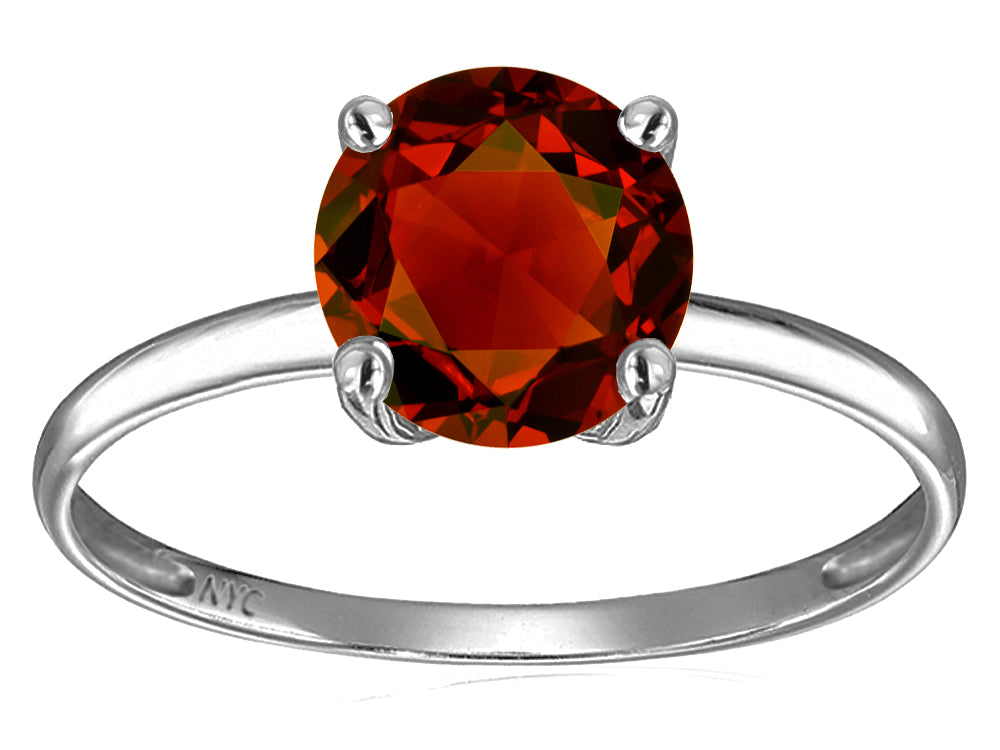 Original Star K Genuine Garnet Round 7mm Solitaire Engagement Ring