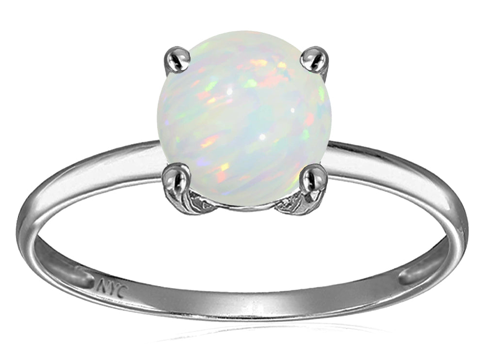 Original Star K Created Opal Round 7mm Solitaire Engagement Ring