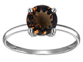 Original Star K Genuine Smoky Quartz Round 7mm Solitaire Engagement Ring