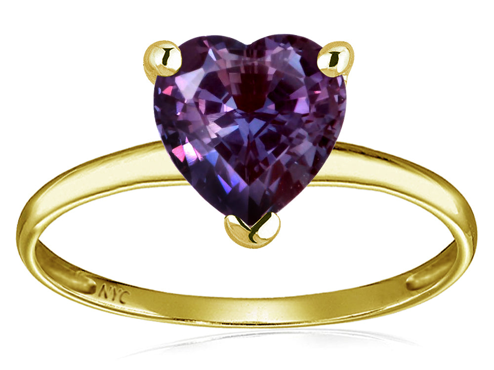 Original Star K Simulated Alexandrite Heart Shape 8mm Solitaire Engagement Ring
