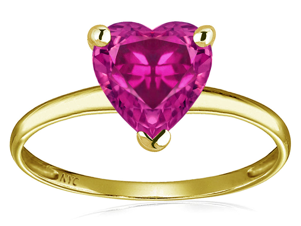 Original Star K Simulated Pink Tourmaline Heart Shape 8mm Solitaire Engagement Ring