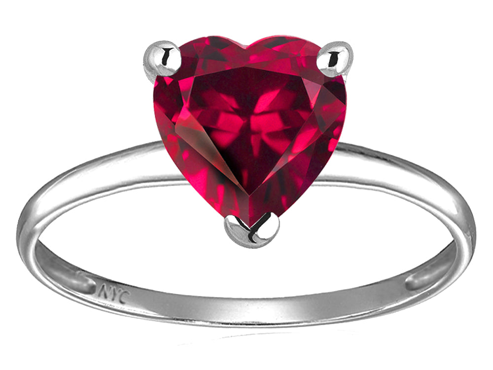 Original Star K Created Ruby Heart Shape 8mm Solitaire Engagement Ring