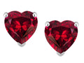 Star K Heart Shape 6mm Created Ruby Earrings Studs