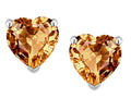 Star K Heart Shape 6mm Simulated Imperial Yellow Topaz Earrings Studs