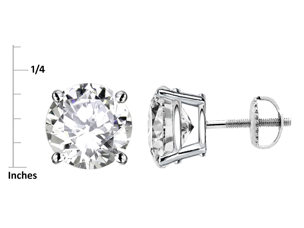Star K Round 6mm Created Ruby Classic Screw Back Stud Earrings