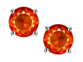 Star K Round 6mm Simulated Orange Mexican Fire Opal Classic Screw Back Stud Earrings
