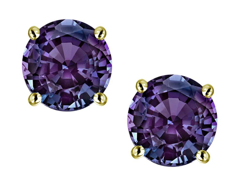Star K Round 6mm Simulated Alexandrite Stud Earrings