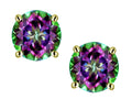 Star K Round 6mm Mystic Rainbow Topaz Stud Earrings