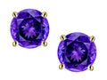 Star K Round 6mm Genuine Amethyst Stud Earrings