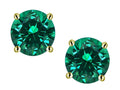 Star K Round 6mm Simulated Emerald Stud Earrings