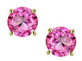 Star K Round 6mm Created Pink Sapphire Stud Earrings