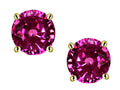 Star K Round 6mm Simulated Pink Tourmaline Stud Earrings