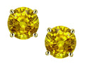 Star K 7mm Round Genuine Citrine Classic Stud Earrings