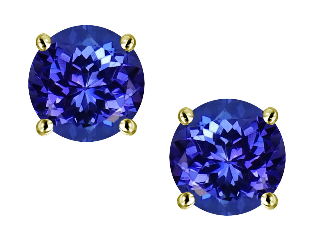 Star K Round 7mm Simulated Tanzanite Classic Stud Earrings