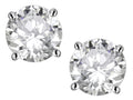 Star K 7mm Round Genuine White Topaz Classic Screw Back Stud Earrings