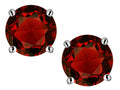 Star K 7mm Round Genuine Garnet Classic Screw Back Stud Earrings