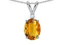 Star K Oval 7x5mm Genuine Citrine Pendant Necklace