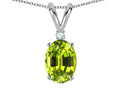Star K Oval 7x5mm Genuine Peridot Pendant Necklace