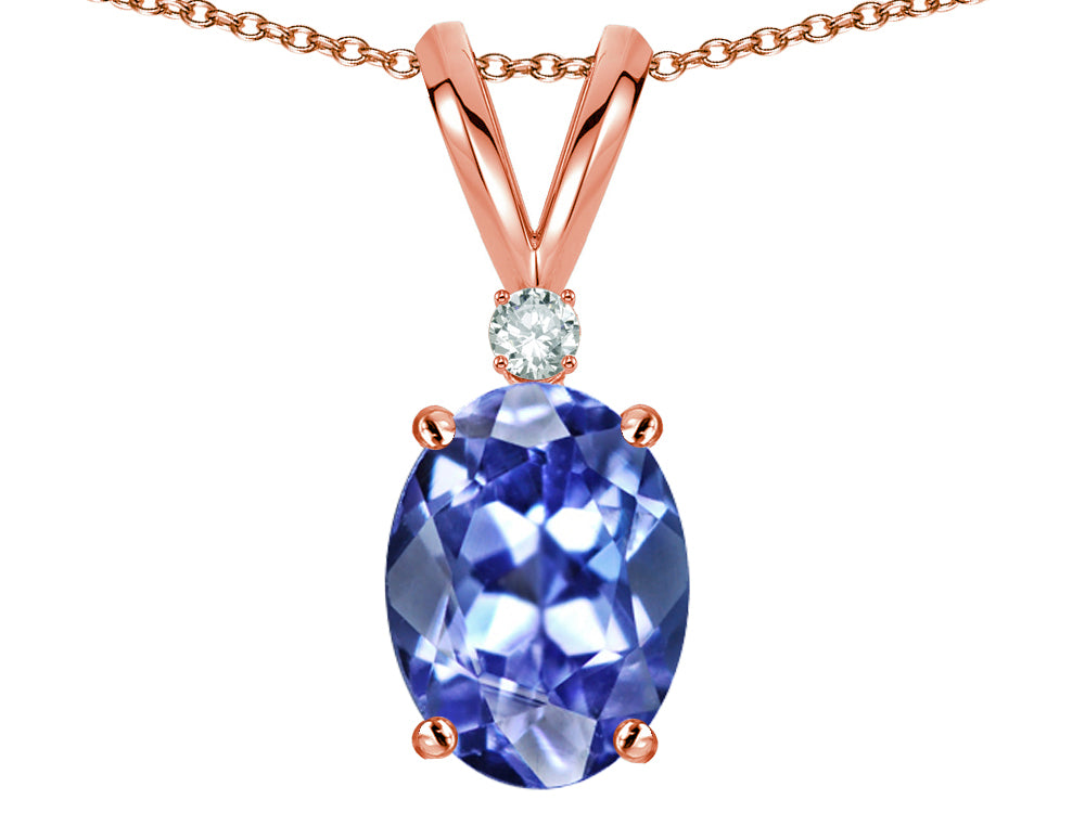 Star K Oval 7x5mm Genuine Tanzanite Pendant Necklace