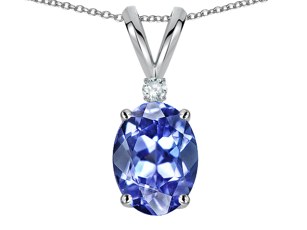 Star K Oval 7x5mm Genuine Tanzanite Pendant Necklace