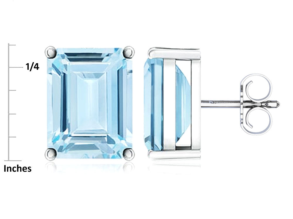 Star K Emerald Cut 8x6mm Simulated Alexandrite Earrings Studs