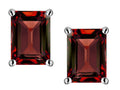 Star K Emerald Cut 8x6mm Genuine Garnet Earrings Studs