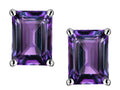 Star K Emerald Cut 8x6mm Simulated Alexandrite Earrings Studs