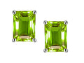 Star K Emerald Cut 7x5mm Genuine Peridot Earrings Studs
