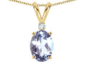 Star K Oval 7x5mm Genuine Aquamarine Pendant Necklace