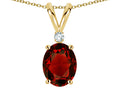 Star K Oval 7x5mm Genuine Garnet Pendant Necklace