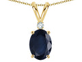 Star K Oval 7x5mm Genuine Sapphire Pendant Necklace