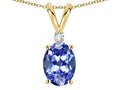 Star K Oval 7x5mm Genuine Tanzanite Pendant Necklace