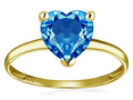 Original Star K Genuine Blue Topaz Heart Shape 8mm Solitaire Engagement Ring