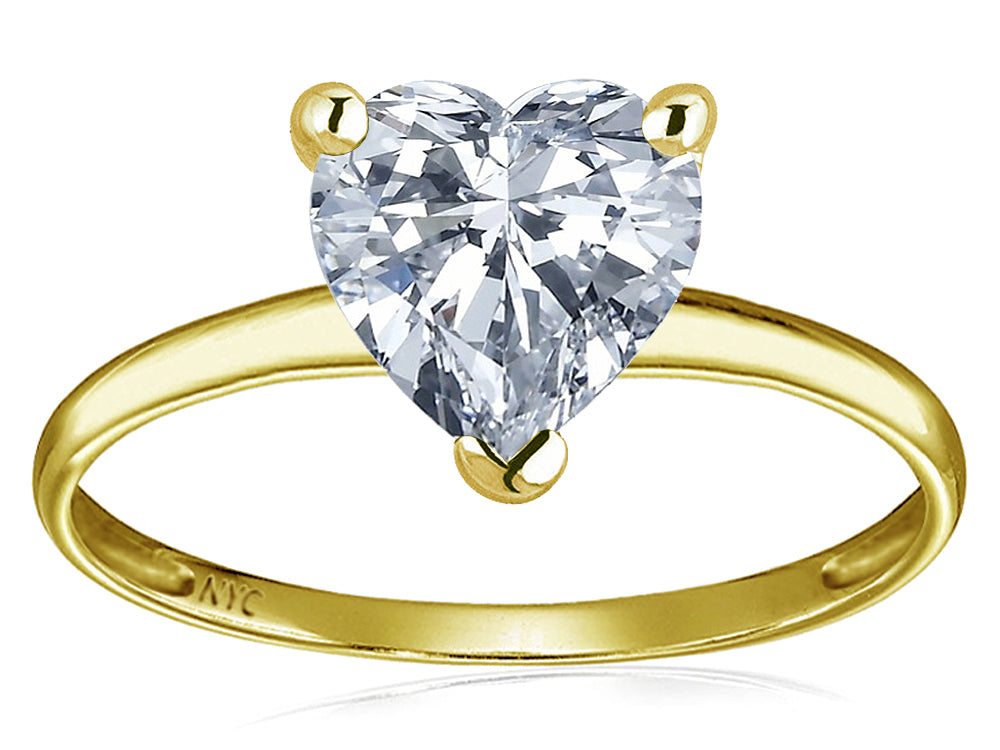 Original Star K Genuine White Topaz Heart Shape 8mm Solitaire Engagement Ring