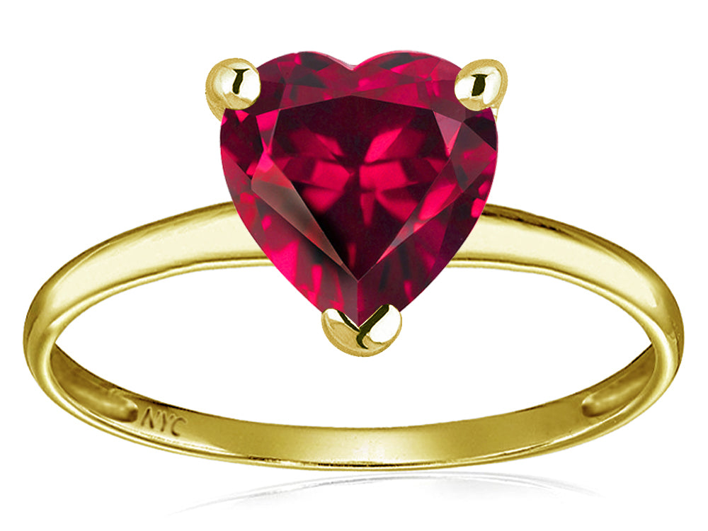 Original Star K Created Ruby Heart Shape 8mm Solitaire Engagement Ring