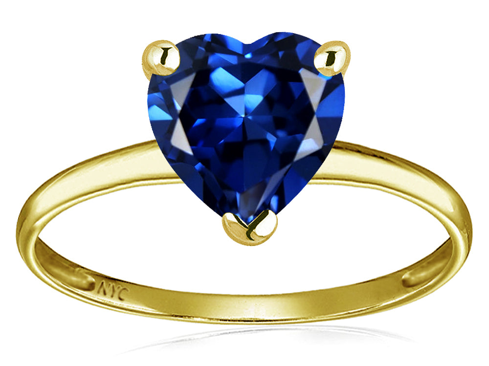 Original Star K Created Sapphire Heart Shape 8mm Solitaire Engagement Ring