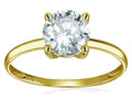 Original Star K 7mm Round Genunie White Topaz Solitaire Engagement Ring